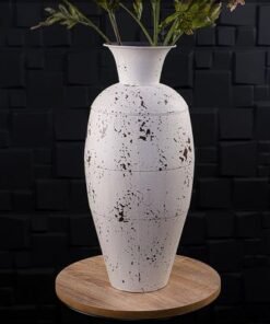 Vintage Look Metal Vases for Home Wedding Decorations - Metal Vases for Flower Arrangement and Balcony Livingroom Decorations (White4)