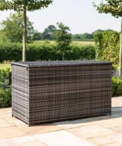 Alternative view of Polyethylene Rattan Garden Storage Box Weather and Water Resistant Patio Outdoor Storage Chest Store Blanket Cushion Pillow Toy Poly ( Dark Grey )