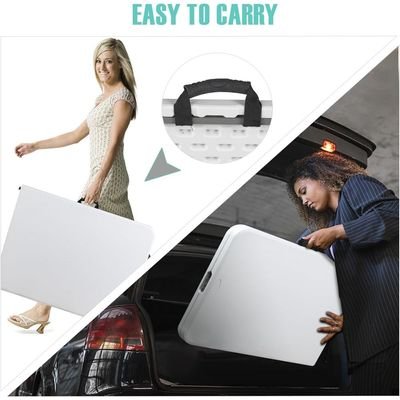 Folding Table 6ft Plastic Tables for Parties Portable w/Handle, Fold-in-Half Utility Foldable Table, 6' Dining Table Heavy Duty