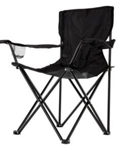 Royalford RF9510 Camping Chair with Carrying Bag Foldable (51x51x90cm)- Compact Folding Camping Chair, Heavy Duty Frame | Cup Holder, Storage Pocket | Shoulder Travel Bag, Outdoor, Beach with 265 lbs Capacity
