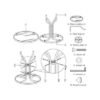 Harmony Home Stylish Round Patio Table, 60x60x70 cm – White Tempered Glass Top with Durable Metal Frame, Ideal for Outdoor & Indoor Use