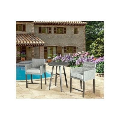 Harmony Home 3-Piece Patio Furniture Set, 22x27x28 cm – Modern Bistro Conversation Set with Glass-Top Coffee Table & Chairs for Home, Balcony & Outdoor Spaces - Image 2