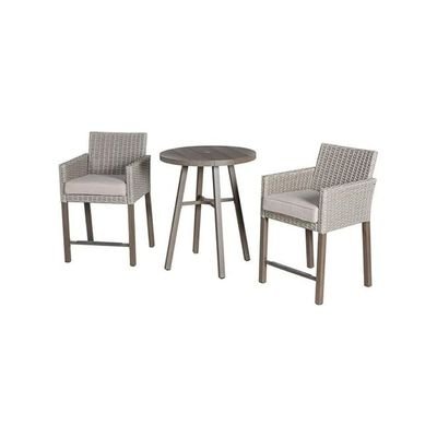 Harmony Home 3-Piece Patio Furniture Set, 22x27x28 cm – Modern Bistro Conversation Set with Glass-Top Coffee Table & Chairs for Home, Balcony & Outdoor Spaces - Image 3