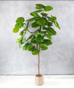 Artificial Fiddle Leaf Fig Tree, Realistic Green Leaves Fake Plants with Pot & Flexible Branches for Custom Arrangement, Long-Lasting & Maintenance-Free Faux Plant for Home Office Decor (190cm) - Image 3