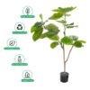 Artificial Fiddle Leaf Fig Tree, Realistic Green Leaves Fake Plants with Pot & Flexible Branches for Custom Arrangement, Long-Lasting & Maintenance-Free Faux Plant for Home Office Decor (120cm)