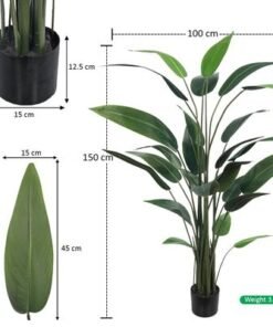 Bird of Paradise Artificial Plants with Pots, Realistic Faux Plants with Flexible Stem & Green Leaves, Maintenance-Free & No Watering Fake Plants for Home, Office, Event, Commercial Use (150cm) - Image 4