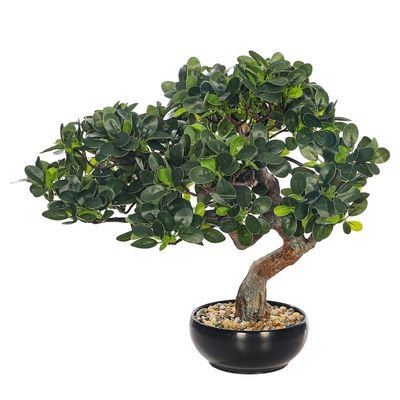 Artificial Bonsai Tree, Lifelike Faux Plants with Round Green Leaves & Pot, Long Lasting & Maintenance-Free Faux Tree, No Watering & Odorless Fake Plants for Home Office Event Decor (45cm) - Image 2