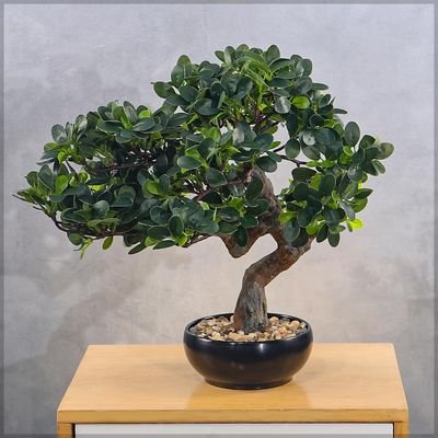 Artificial Bonsai Tree, Lifelike Faux Plants with Round Green Leaves & Pot, Long Lasting & Maintenance-Free Faux Tree, No Watering & Odorless Fake Plants for Home Office Event Decor (45cm) - Image 3