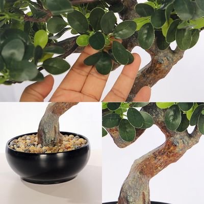 Artificial Bonsai Tree, Lifelike Faux Plants with Round Green Leaves & Pot, Long Lasting & Maintenance-Free Faux Tree, No Watering & Odorless Fake Plants for Home Office Event Decor (45cm) - Image 5