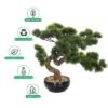 40cm Artificial Japanese Pine Bonsai Tree, Lifelike Faux Tree with Green Leaves & Pot, Maintenance-Free & Long Lasting Faux Plants, Odorless & Waterproof Fake Plants Event, Office & Home Decor