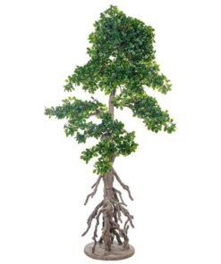 Alternative view of Artificial Bonsai Tree with Exposed Root, Highly Realistic Green Leaves Fake Plants with Durable Base, Maintenance-Free, UV Resistant Faux Plants for Home Office Garden & Commercial Use (171cm)