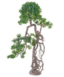 Alternative view of Artificial Bonsai Tree with Exposed Root, Highly Realistic Green Leaves Fake Plants with Durable Base, Maintenance-Free, UV Resistant Faux Plants for Home Office Garden & Commercial Use (200cm)