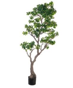 Alternative view of Artificial Bonsai Tree with Exposed Root, Highly Realistic Green Leaves Fake Plants with Durable Base, Maintenance-Free, UV Resistant Faux Plants for Home Office Garden & Commercial Use (170cm)