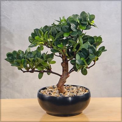 Artificial Bonsai Tree, Lifelike Faux Plants with Round Green Leaves & Pot, Long Lasting & Maintenance-Free Faux Tree, No Watering & Odorless Fake Plants for Home Office Event Decor (30cm) - Image 3