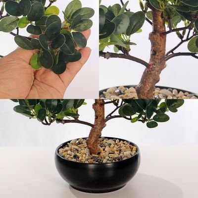 Artificial Bonsai Tree, Lifelike Faux Plants with Round Green Leaves & Pot, Long Lasting & Maintenance-Free Faux Tree, No Watering & Odorless Fake Plants for Home Office Event Decor (30cm) - Image 5