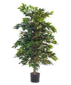 Alternative view of Artificial Ficus Tree, Realistic Green Leaves Fake Plants with Flexible Stems & Pot, UV Resistant, Waterproof & Maintenance-Free Faux Plants, Floor Plant for Home Office Event Decor (120cm)