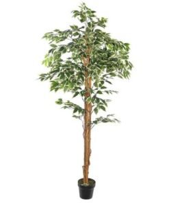 Alternative view of 6ft Tall Artificial Ficus Tree, Likelike Faux Plants with Lush Green Leaves, Bendable Stems & Pots, Maintenance-Free, Waterproof & UV Resistant Fake Plants for Home Office Event Decor (L-Green)