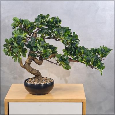 Artificial Bonsai Tree, Lifelike Faux Plants with Round Green Leaves & Pot, Long Lasting & Maintenance-Free Faux Tree, No Watering & Odorless Fake Plants for Home Office Event Decor (60cm) - Image 3