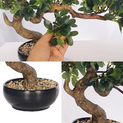 Artificial Bonsai Tree, Lifelike Faux Plants with Round Green Leaves & Pot, Long Lasting & Maintenance-Free Faux Tree, No Watering & Odorless Fake Plants for Home Office Event Decor (60cm) - Image 5