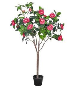 Alternative view of Artificial Camellia Flowering Tree, 4.5ft Faux Plant with Lush Green Leaves & Pot, UV Resistant, Waterproof Fake Flowers Rose, Maintenance-Free Fake Plants for Home Office Event Decor (Beauty)