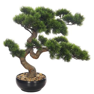45cm Artificial Pine Bonsai Tree, Realistic Faux Plant with Green Leaves & Pot, Maintenance-Free & Water-Resistant Faux Tree, No Watering & Odorless Fake Plants for Home, Office Event Decor - Image 2