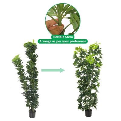 Artificial Schefflera Plant, 180cm Tall Faux Plant with Green Leaves, Adjustable Stems & Pot, Indoor/Outdoor Decor, Maintenance-Free & Long-Lasting Fake Plants for Home, Office & Event Decor - Image 5