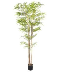 Alternative view of Artificial Bamboo Tree, Nearly Natural Artificial Plant with Pots, Realistic Green Leaves Fake Plants, UV Resistant & Maintenance-Free Faux Plants for Home, Office, Event & Garden Decor (220cm)