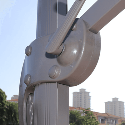 Sunshade Aluminium Garden Umbrella with Rotating Handle Stylish Outdoor Patio Decor and UV-Resistant Canopy Off-White (3 x 4 Meter) - Image 5