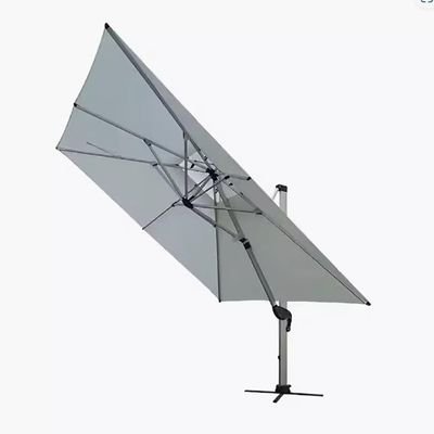 Sunshade Aluminium Garden Umbrella with Rotating Handle Stylish Outdoor Patio Decor and UV-Resistant Canopy Off-White (3 x 4 Meter)