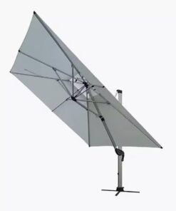 Sunshade Aluminium Garden Umbrella with Rotating Handle Stylish Outdoor Patio Decor and UV-Resistant Canopy Off-White (3 x 3 Meter)