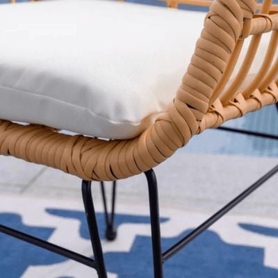 Modern Bistro Design Rattan & Steel Outdoor Dining Table Set with Cushions for Café, Restaurant, Patio, Garden - Image 5