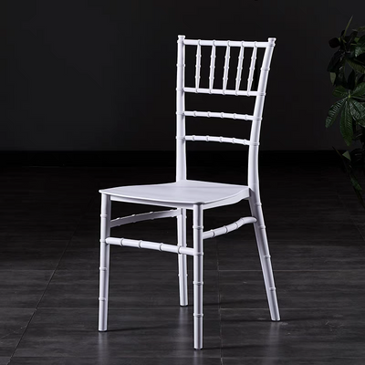 Jeffcoco Furniture Wedding Bamboo Plastic Chair For Party Dining Home Furniture Outdoor Balcony Chair (White Plastic) - Image 2