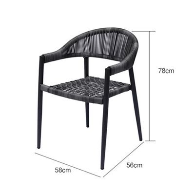 Jeffcoco Furniture Garden Chair,Balcony Chair Grey Arm Chair For Outdoor Lounge Chair Patio Seating - Image 3