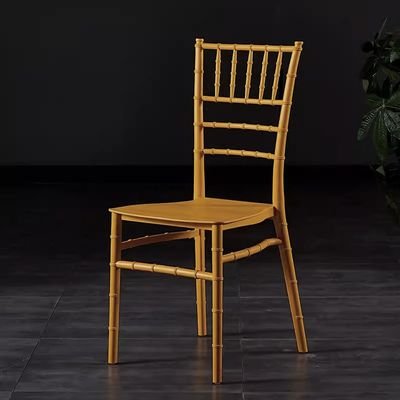 Jeffcoco Furniture Wedding Bamboo Plastic Chair For Party Dining Home Furniture Outdoor Balcony Chair (Gold Plastic) - Image 2