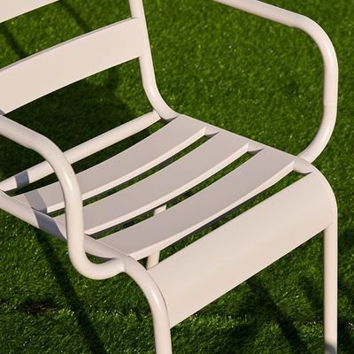 Jeffcoco Furniture Outdoor Metal Chair,Water proof,Heat Proof,Balcony Garden Stackable Arm Chair(1 PC Grey) - Image 5