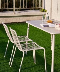 Jeffcoco Furniture Outdoor Metal Table,Water proof,Heat Proof,Balcony Garden BBQ Patio Table(1 PC Grey)