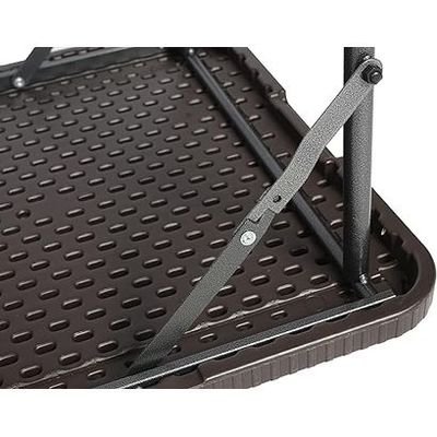 Jeffcoco Furniture Wood Design Outdoor Camping Table,Heavy Duty Plastic Outdoor Folding Picnic Table,Folding Trestle Table (1.2M Brown) - Image 3