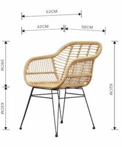 Jeffcoco Furniture Outdoor Hand-made rattan chairs for bacony,coffee shop,Dining Chair,Garden Chair Relax,interior Design,Italy Style home reading chair with cusion (2 Piece Chair)
