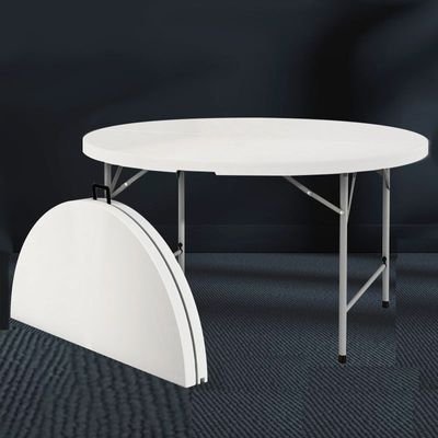Jeffcoco Furniture Portable Plastic Folding Table Dia 150cm Round for 8-10 Person for Party/Picnic/Garden/Dining/Kitchen/Buffee/Restaurant (1.5m) - Image 2