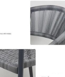 Jeffcoco Furniture Garden Chair,Balcony Chair Grey Arm Chair For Outdoor Lounge Chair Patio Seating