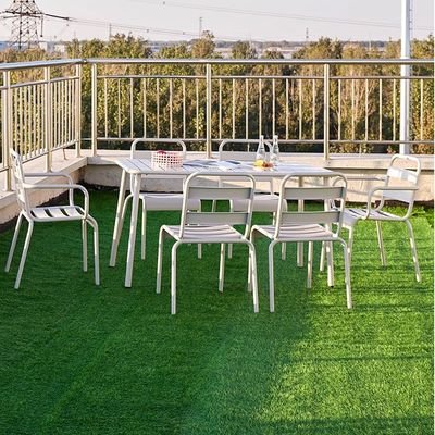 Jeffcoco Furniture Outdoor Metal Chair,Water proof,Heat Proof,Balcony Garden Stackable No Arm Chair(1 PC Grey) - Image 3