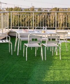 Jeffcoco Furniture Outdoor Metal Table,Water proof,Heat Proof,Balcony Garden BBQ Patio Table(1 PC Grey)