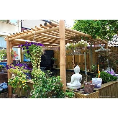 Egardenkart Egardenkart® Bamboo Pole Natural 3"-4" dia Heavy Thick Large Long Bamboo Stake for support decor Privacy fence (100)