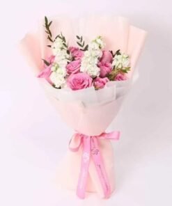 Tender Charm Roses and Stocks Bouquet