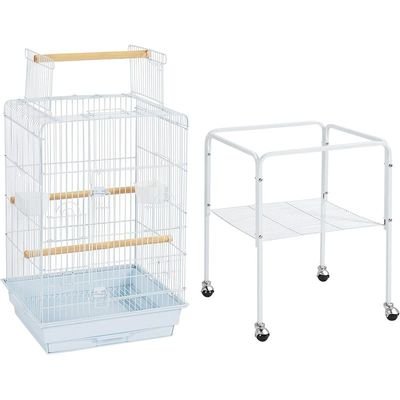 Bird Cage with Rolling Stand White - Image 3