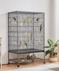 Alternative view of 153cm Wrought Iron Standing Large Flight King Bird Cage for Cockatiels African Grey Quaker Amazon Sun Parakeets Green Cheek Conures Parrot Bird Cage Birdcage with Stand (X Large)