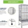 153cm Wrought Iron Standing Large Flight King Bird Cage for Cockatiels African Grey Quaker Amazon Sun Parakeets Green Cheek Conures Parrot Bird Cage Birdcage with Stand (X Large)