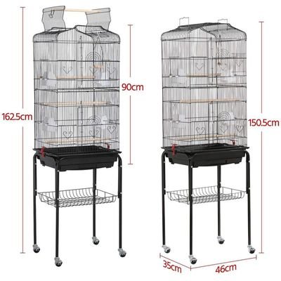 Open Play Top Bird cage with Rolling Stand for Cockatiel Sun Conure Parakeet (Black) - Image 3