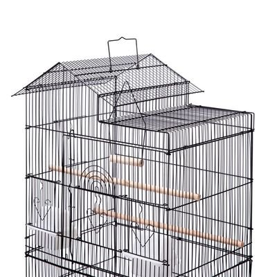 Roof Top Large Bird cage with Rolling Stand for Cockatiel Sun Conure Parakeet (Black) - Image 4