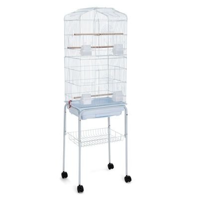 Open Play Top Bird cage with Rolling Stand for Cockatiel Sun Conure Parakeet (White) - Image 2